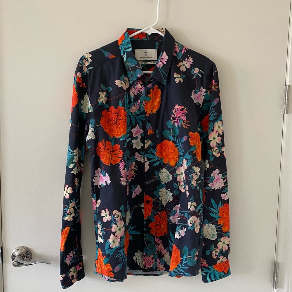 Father Sons Floral Dress Shirt